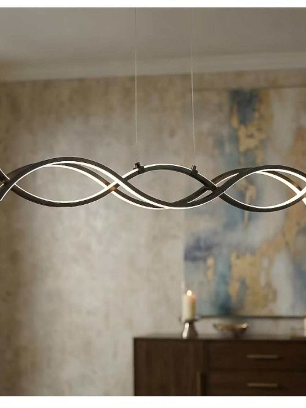 IRVINGTON 2 -Light Black LED Frosted glass Acrylic Metal Chandelier